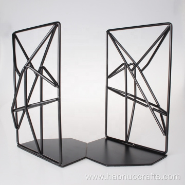 Book stopper creative geometry table top ironwork bookshelf